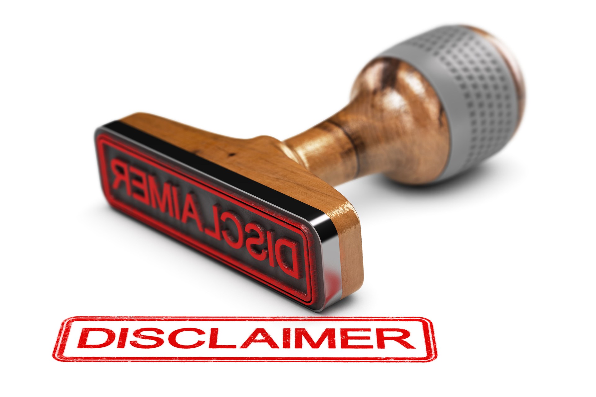 Disclaimer Word Over White Background Disclaimer Word Over White Background